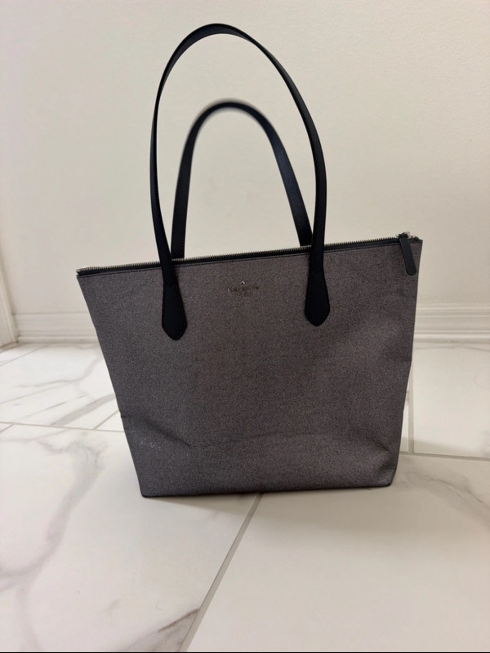 Kate Spade Joeley Glitter 17” Large Tote Dusk Navy Sparkle Top Zip Shoulder Bag